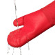 Gant de cuisine en silicone rouge