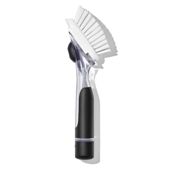 Brosse à vaisselle distributrice de savon avec manche